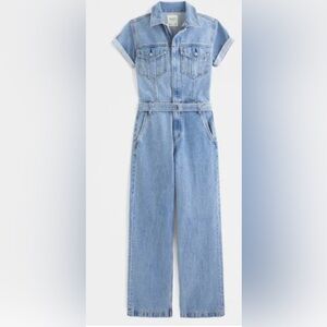Abercrombie denim jumpsuit size medium petite